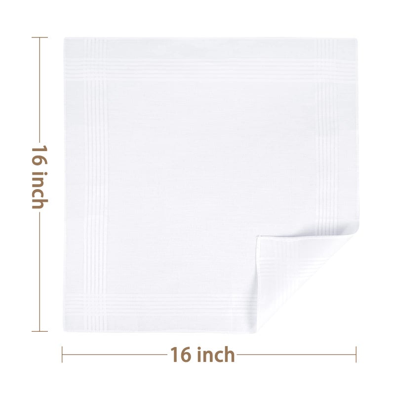 Selected Hanky Men's Handkerchiefs,100% Soft Cotton,White Classic Hankie Pack of 6 - Image 5